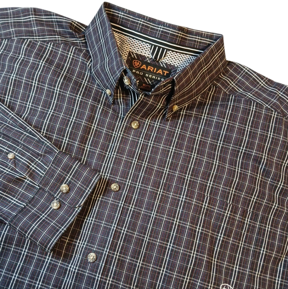 Ariat Men's Pro Series Louis Classic Fit Button Up Striped Shirt Size XLarge